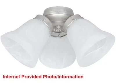 CONCORD FAN / LUMINANCE BRANDS 3-Light Satin Nickel LED Ceiling Fan Light Kit F7772-53-MB-LED Concord Luminance