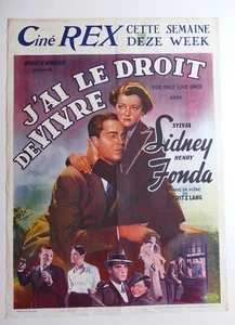 J'ai le droit de vivre Sylvia Sidney Henry Fonda affiche cinema originale 60x80 - Imagen 1 de 2