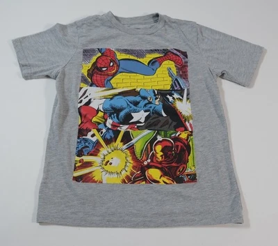 Marvel Boys Spider-Man Captain America Iron Man Graphic T-shirt Size M - Image 1 of 4