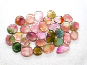 Natural Rainbow Bio Color Tourmaline Slices 30 Pcs Tourmaline Gemstones 16.8 Cts - Picture 1 of 6