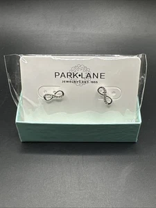 Park Lane Infinite Pierced Earrings Silver Infinity w/Crystals - FREE SHIPPING - Picture 1 of 3
