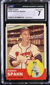 1963 Topps Set-Break #320 Warren Spahn CGC 7 NM - Picture 1 of 2