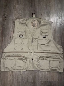 MASTER SPORTSMAN RUGGED OUTDOOR GEAR FLY FISHING VEST MEN’s SIZE Large Khaki Tan - Picture 1 of 9