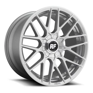 18x8.5 +45 Rotiform RSE R140 5x112,5x114.3 Gloss Silver Wheels (Set of 4) - Picture 1 of 3