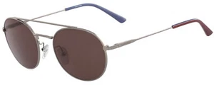 Calvin Klein CK18116S-008 Unisex Silver-Tone Frame Sunglasses Brown Lens - Picture 1 of 1