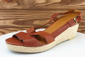 Franco Sarto Women Sz 8 M Brown Wedge Leather Shoes Crispin - Picture 1 of 8