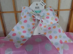 EASTER Hair Clip Bow Grosgrain Pastel Painted Eggs Design New with Tag 7" Across - Picture 1 of 3