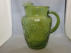 Vintage Anchor Hocking Spring Song Green Avocado Water Pitcher 86 oz - Bild 1 von 6