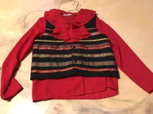 Karen Scott Redblouse Size 8 Vest Size S - Picture 1 of 11