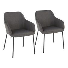 LumiSource Daniella Set of 2 Dining Chair, Black/Charcoal - DC-DANIELLABKCHAR2