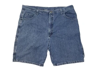 Wrangler Carpenter Jeans Shorts Mens Size 42x10 Regular Fit 7 Pocket Blue Denim - Picture 1 of 10