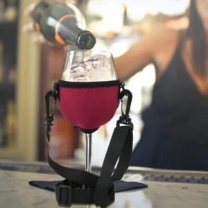 Wine Glass Lanyard Funny Hand Free Wine Glass Holder Necklace Drink Holder - Imagen 1 de 13