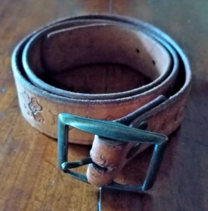 Vintage Childrens Leather Belt With Tooled Pattern - Picture 1 of 4