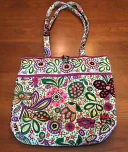 Bolso de mano Vera Bradley floral Viva La Vera 14""x14 - Imagen 1 de 8