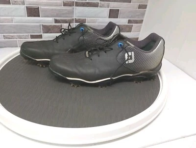Zapatos de golf FootJoy FJ DNA Helix de cuero para hombre talla 8 M 53318 negros/plateados usados Foto 1 de 4