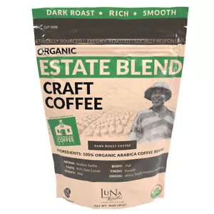 Luna Roasters Bio Estate Mischung Handwerk ganze Bohne Kaffee dunkle Röstung, 3 x 30 oz - Bild 1 von 9