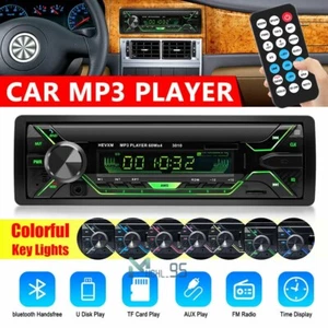 12V/24V 1DIN Stereo Auto MP3 Player FM Radio Bluetooth Auto Audio Receiver Fernbedienung - Bild 1 von 18