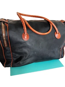Vintage Bottega Veneta two pocket Leather-Trimmed Duffel Bag - Picture 1 of 9
