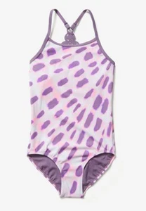 NWT JUSTICE Girl Unicorn Mermaid Tie Dye Scallop One Piece Swimsuit 7 PURPLE - Picture 1 of 4