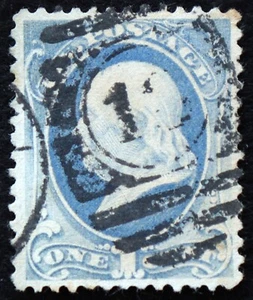 U.S. Used Stamp Scott #156 1c Franklin, Superb. CDS "13" Duplex Cancel. A Gem! - Picture 1 of 2