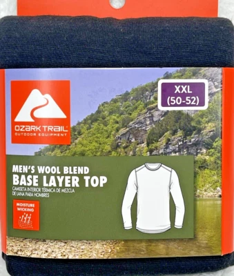 Ozark Trail мужской размер 2XL шерстяная смесь базовый слой тепловой Crew верхний черный - Изображение 1 из 4