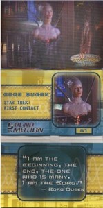 STAR TREK WOMEN IN MOTION SOUND INSERT FOLD-OUT CARD S1 BORG QUEEN STILL WORKS