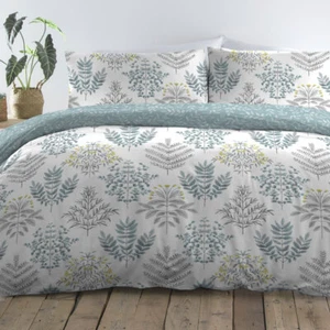 Duvet Cover Bedding Collection Emily Floral Reversible Dreams & Drapes Duck Egg - Picture 1 of 38