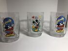 3 Disney McDonalds Mickey Mouse 2000 Celebration Square Glass Cups Epcot WDW AK