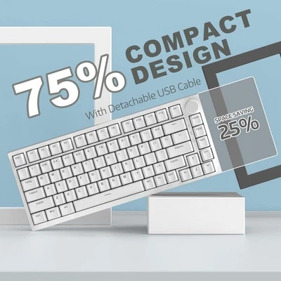 AJAZZ AK820 75% Wired Gasket Mechanical Gaming Keyboard with Volume Knob - Image 1 of 4