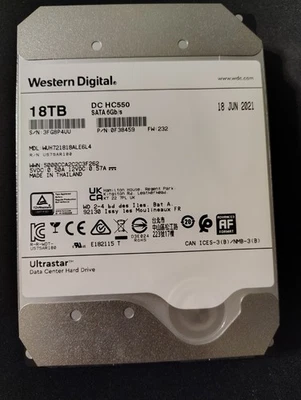 WD Ultrastar DC HC550 18TB SATA 6Gb/s 3.5" 7200RPM Enterprise Data Centre HDD  - Image 1 of 4