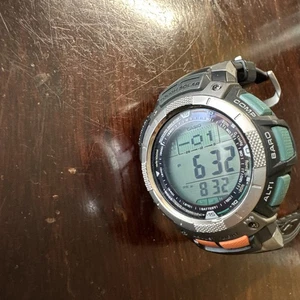 Orologio Casio Pathfinder PAW-1100 3043 Triplo Sensore Onda Ceptor Resistente Solare Uomo - Foto 1 di 6