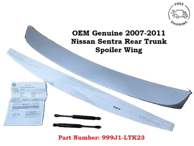 Nissan Sentra 2007-2011 Rear Trunk Spoiler Wing Lip Brilliant Silver 999J1-LTK23 - Image 1 of 4