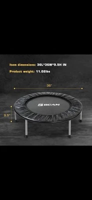 BCAN 36 Fitness Trampoline Portable Indoor 170lbs Mini Trampoline - Image 1 of 3