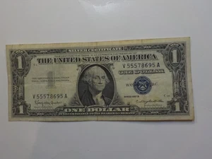 Silver Certificate 1957 1 Dollar Bill Paper Money One Currency Blue Seal Note - Picture 1 of 2