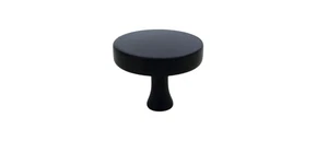 10 Pack 1 1/4 Black Solid Round Knobs, 31.5mm, Bathroom, Kitchen, Closet, Pull - Picture 1 of 5