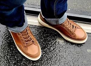 BULLBOXER Zapatillas Hombre 281S20002A Coñac Marrón Cuero Auténtico - Imagen 1 de 12
