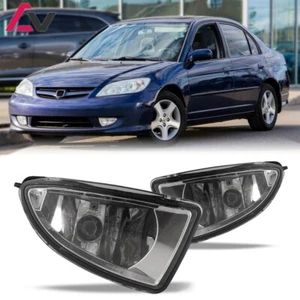 For Honda Civic 2004-2005 Clear Lens Pair Bumper Fog Lights Lamps+Wiring+Switch - Picture 1 of 12
