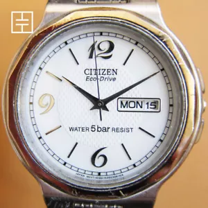 CITIZEN Eco-Drive Solar Men's Stainless Steel Watch w/ White Dial - Foto 1 di 7