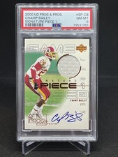 2000 Upper Deck Pros & Prospects Champ Bailey Signature Piece Jersey Auto PSA 8