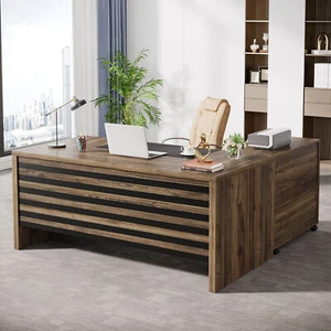 Tribesigns L Shaped Executive Desk with Mobile File Cabinet, Large Office Desk - Picture 1 of 20