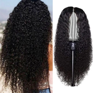 24inch Curly Lace Closure Wigs Brazilian Curly Front Wigs Virgin Hair Wigs - Picture 1 of 7
