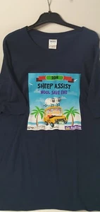 2014 Sheep Assist " Wool Save Ewe " Navy Blue 3XL Double Sided Printed Tee Shirt - Bild 1 von 4