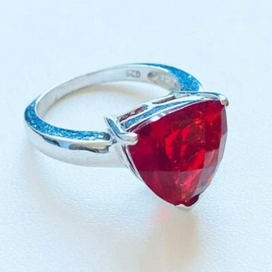 R71313 Mt St Helens Helenite Ruby Red July Birthstone Sterling Silver Ring - Picture 1 of 4