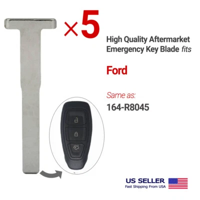 5 件紧急插入钥匙刀片替换件适用于福特 HU101 与 164-R8045 相同 — 第 1/2 张图片