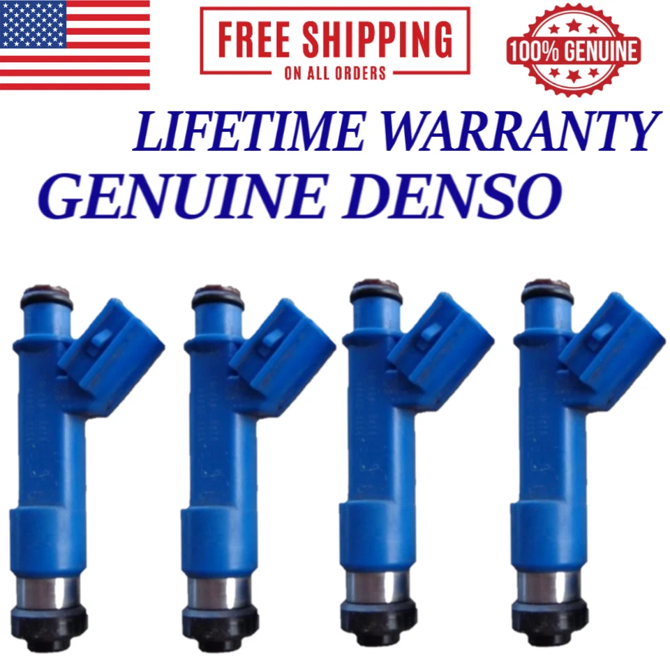 Inyectores de combustible X4 nuevos OEM DENSO para Pontiac Vibe 2005-2007 1,8 L I4 #23250-22080 Foto 1 de 2