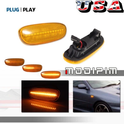 Para Subaru Impreza 1993-01 Guardabarros Ámbar Secuencial LED Luces Marcadoras Laterales Parpadeantes Foto 1 de 4