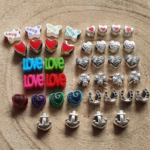 Großloch Perlen Basteln Großlochperlen Metallperlen Beads Paracord Love Glück - Bild 1 von 5