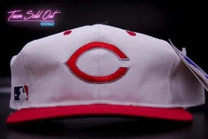 Vintage Sports Specialties White Dome Cincinnati Reds Plain Logo Snapback Hat ML - Picture 1 of 5
