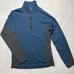 Obermeyer Mens L  Pullover 1/4 Zip Ski SnowBoarding Blue - Picture 1 of 10