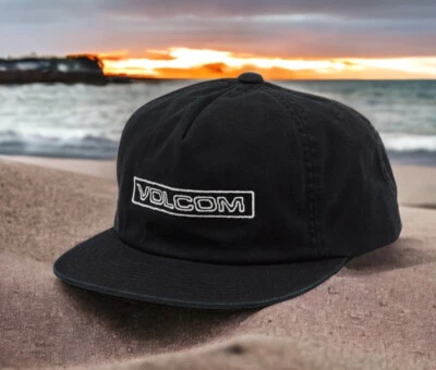 Volcom Black Summer Wakeboarding Swim Surf Volzee Snapback Trucker Hat Cap NEW - Image 1 of 4